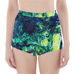 Old Tree And House With An Arch 3 High-waisted Bikini Bottoms by bestdesignintheworld