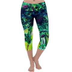 Old Tree And House With An Arch 3 Capri Yoga Leggings by bestdesignintheworld