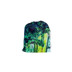 Old Tree And House With An Arch 3 Drawstring Pouches (xs)  by bestdesignintheworld