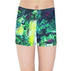 Old Tree And House With An Arch 3 Kids Sports Shorts by bestdesignintheworld