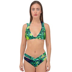 Old Tree And House With An Arch 3 Double Strap Halter Bikini Set