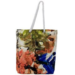 Pagoda And Calligraphy Full Print Rope Handle Tote (large) by bestdesignintheworld