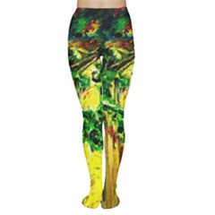 Old Tree And House With An Arch 2 Women s Tights by bestdesignintheworld