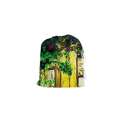 Old Tree And House With An Arch 2 Drawstring Pouches (xs)  by bestdesignintheworld