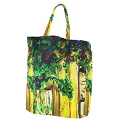 Old Tree And House With An Arch 2 Giant Grocery Zipper Tote by bestdesignintheworld