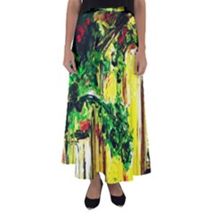 Old Tree And House With An Arch 2 Flared Maxi Skirt by bestdesignintheworld