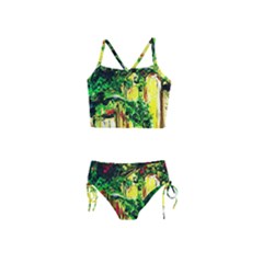 Old Tree And House With An Arch 2 Girls  Tankini Swimsuit