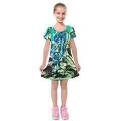 Clocls And Watches 3 Kids  Short Sleeve Velvet Dress by bestdesignintheworld