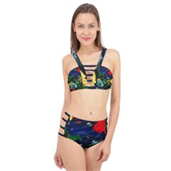 Tumble Weed And Blue Rose 1 Cage Up Bikini Set