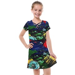 Tumble Weed And Blue Rose 1 Kids  Cross Web Dress