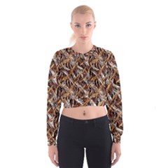 Colorful Wavy Abstract Pattern Cropped Sweatshirt by dflcprints