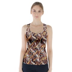 Colorful Wavy Abstract Pattern Racer Back Sports Top by dflcprints