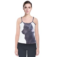 Grey Wolf  Velvet Spaghetti Strap Top