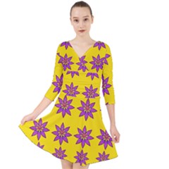 Fantasy Flower In The Happy Jungle Of Beauty Quarter Sleeve Front Wrap Dress by pepitasart