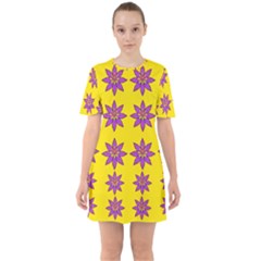 Fantasy Flower In The Happy Jungle Of Beauty Sixties Short Sleeve Mini Dress by pepitasart