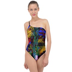 Night At The Foot Of Fudziama 1 Classic One Shoulder Swimsuit by bestdesignintheworld