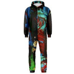 Night At The Foot Of Fudziama 2 Hooded Jumpsuit (men)  by bestdesignintheworld