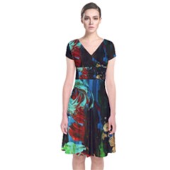 Night At The Foot Of Fudziama 2 Short Sleeve Front Wrap Dress by bestdesignintheworld