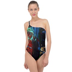 Night At The Foot Of Fudziama 2 Classic One Shoulder Swimsuit by bestdesignintheworld