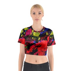 Night, Pond And Moonlight 1 Cotton Crop Top by bestdesignintheworld