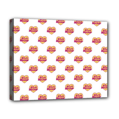 Girl Power Logo Pattern Deluxe Canvas 20  X 16   by dflcprints