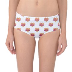 Girl Power Logo Pattern Mid-waist Bikini Bottoms by dflcprints