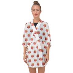 Girl Power Logo Pattern Half Sleeve Chiffon Kimono by dflcprints