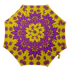 Fantasy Big Flowers In The Happy Jungle Of Love Hook Handle Umbrellas (medium) by pepitasart