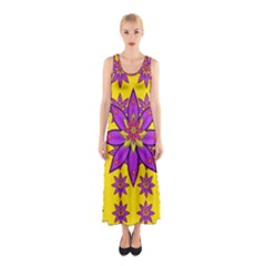 Fantasy Big Flowers In The Happy Jungle Of Love Sleeveless Maxi Dress by pepitasart