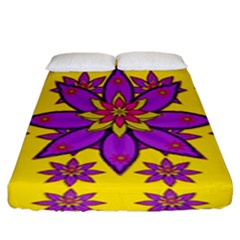 Fantasy Big Flowers In The Happy Jungle Of Love Fitted Sheet (king Size) by pepitasart