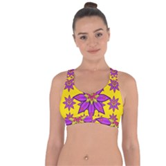 Fantasy Big Flowers In The Happy Jungle Of Love Cross String Back Sports Bra by pepitasart