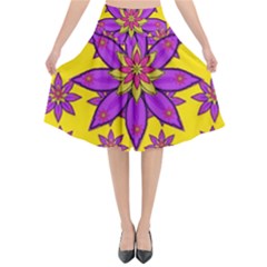 Fantasy Big Flowers In The Happy Jungle Of Love Flared Midi Skirt by pepitasart