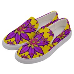 Fantasy Big Flowers In The Happy Jungle Of Love Men s Canvas Slip Ons by pepitasart