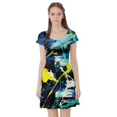 My Brain Reflection 1/2 Short Sleeve Skater Dress by bestdesignintheworld