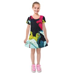 Buffalo Vision Kids  Short Sleeve Velvet Dress by bestdesignintheworld