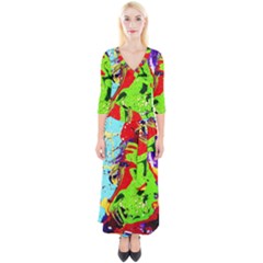 Untitled Island 1 Quarter Sleeve Wrap Maxi Dress by bestdesignintheworld