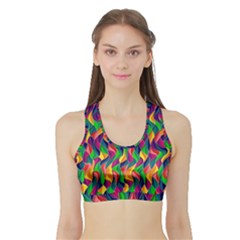 Artwork By Patrick-colorful-44 Sports Bra With Border by ArtworkByPatrick