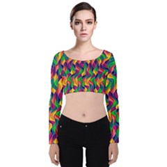 Artwork By Patrick-colorful-44 Velvet Crop Top