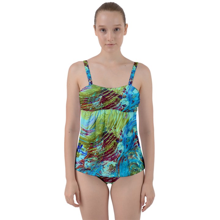 June Gloom 12 Twist Front Tankini Set