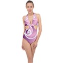 rose Halter Front Plunge Swimsuit View1