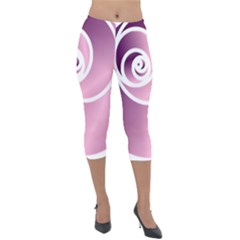 Rose Lightweight Velour Capri Leggings 