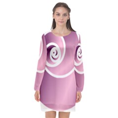 Rose  Long Sleeve Chiffon Shift Dress  by Jylart