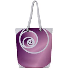 Rose  Full Print Rope Handle Tote (small)