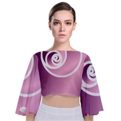 Rose  Tie Back Butterfly Sleeve Chiffon Top