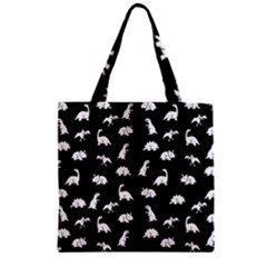 Dinosaurs Pattern Zipper Grocery Tote Bag by Valentinaart