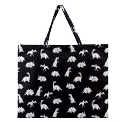 Dinosaurs Pattern Zipper Large Tote Bag by Valentinaart