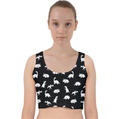 Dinosaurs Pattern Velvet Racer Back Crop Top