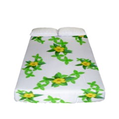 Airy Floral Pattern Fitted Sheet (full/ Double Size) by dflcprints