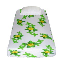 Airy Floral Pattern Fitted Sheet (single Size) by dflcprints