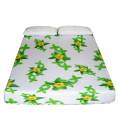 Airy Floral Pattern Fitted Sheet (queen Size) by dflcprints